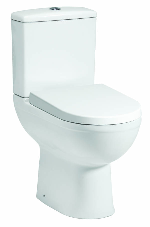 Carolina Close Coupled Pan, Coupled Cistern, Soft Close Seat & Fittings