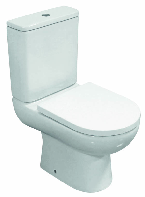 Eton Open Sided Close Coupled Pan, Cistern, Fittings & Soft Close Seat