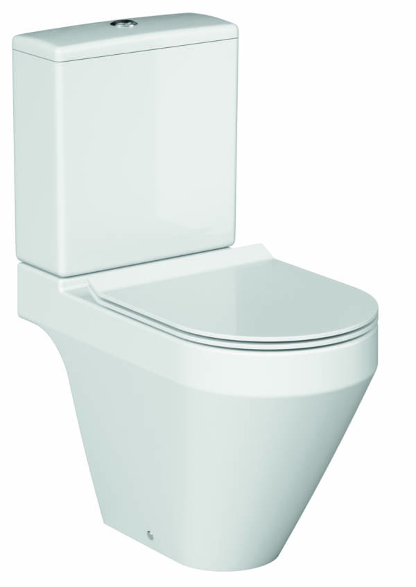 Crea Round Rimless Pan Pack including Close Coupled Pan, Cistern & Soft Close Seat
