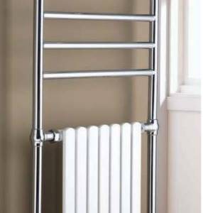 Venice Rail with Towel Shelf with White Radiator 1525 x 630