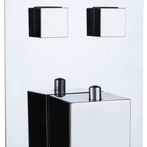 Gemini Square Twin Thermostatic Push-Button Shower Valve