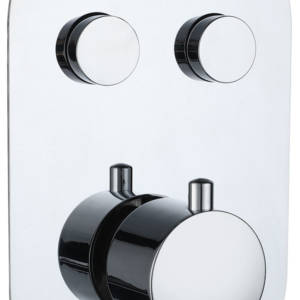 Rimini Round Twin Thermostatic Push-Button Shower Valve