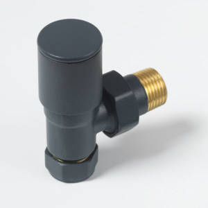 Round Anthracite Radiator Valves