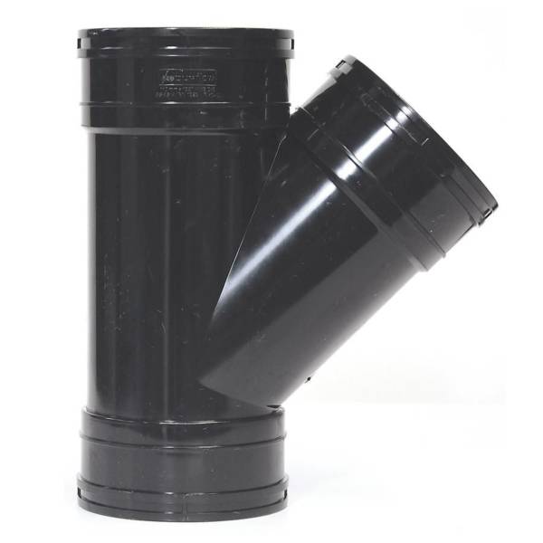Black 110mm Solvent 45 Branch Double Socket