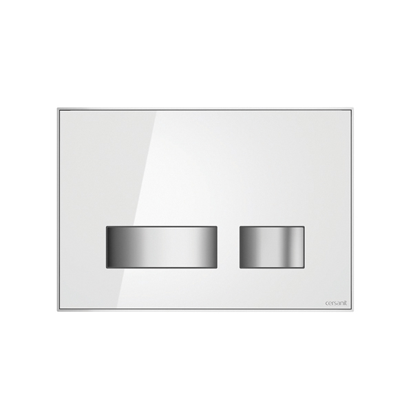 Movi Manual Flush Plate - White Glass