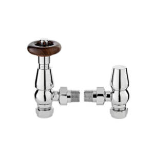 Traditional Angled Thermo Radiator Valve Pack - Chrome