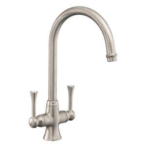 Rangemaster Estuary Brushed Twin Lever Kitchen Mixer Tap