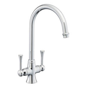 Rangemaster Estuary Twin Lever Chrome Kitchen Mixer Tap