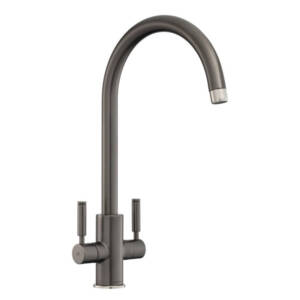 Rangemaster Intense Twin Lever Graphite Kitchen Mixer Tap