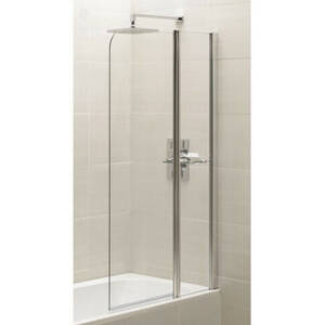 Artesan Hapi6 Fixed Bath Screen - 900mm - Polished Silver