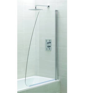 Artesan Hapi6 Sail Bath Screen - 800mm - Polished Silver