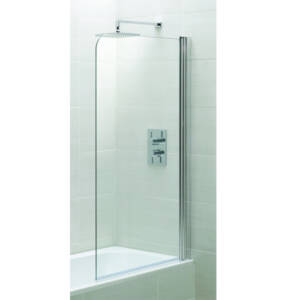 Artesan Hapi6 Single Bath Screen - 800mm - Polished Silver