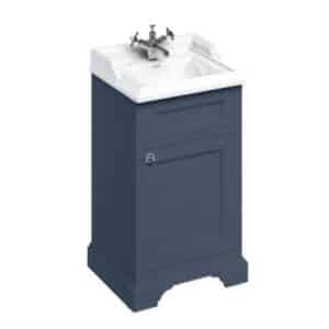 Burlington Freestanding 50cm Blue Basin Unit with Door