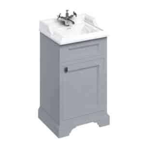 Burlington Freestanding 50cm Grey Basin Unit with Door