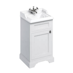 Burlington-Freestanding-50cm-White-Basin-Unit-with-Door