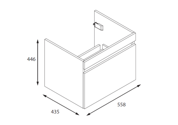 Britton Dalston 600mm Matt Grey Wall Hung Vanity Unit - Image 2